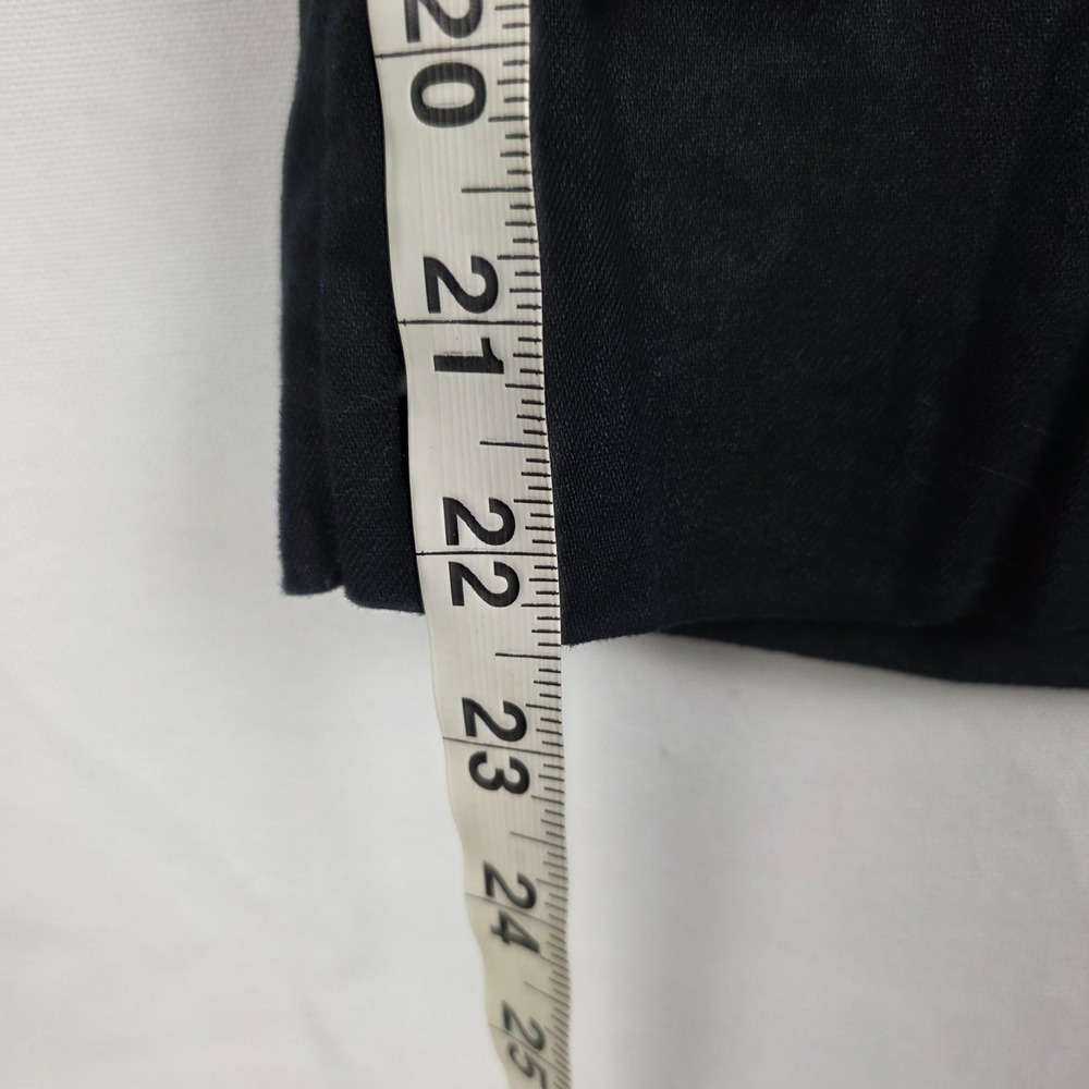 Banana Republic Black Linen Blend Wide Leg Cropped Pants Womens Medium - Picture 4 of 6